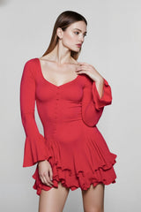 Flared Sleeve Bodycon Party Dress