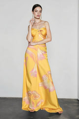 Print Backless Strapless Vacation Dress
