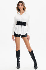 Lace Up PU Leather Corset Belt