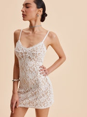 Romantic Lace Embroidered Cami Dress