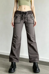 Multi Pocket Low Waist Bootcut Jeans