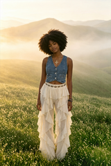 Mesh Patchwork High Waist Pant