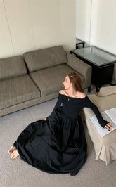 Off Shoulder Criss Cross Long Dress