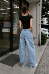 Loose Fit Reverse Pocket Jeans