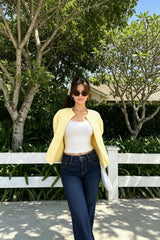Cropped Jacquard Sleeve Jacket