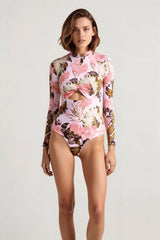 Backless Print Surfing One Piece Set