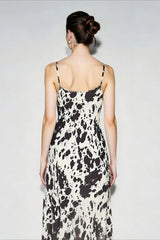 Vintage Floral High-Waist Slip Dress