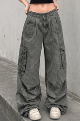 Vintage Camo Wide-Leg Cargo Pant