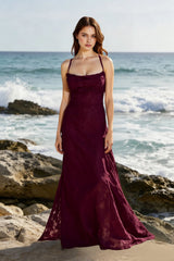 Lace-Up Backless Maxi Dress