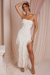 Bandeau Ruffle Detail Maxi Dress
