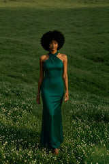 Bianca Crossover Halter Neck Dress