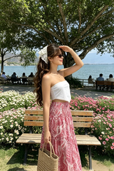 Boho Print A-Line Maxi Skirt