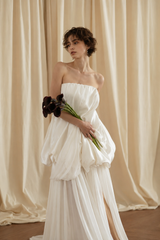 Minimalist Loose Elegant Flowy Reception Dress