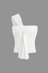 Twist One Shoulder Knit Tank Top