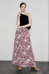 Elegant Zebra Print Umbrella Vacation Skirt