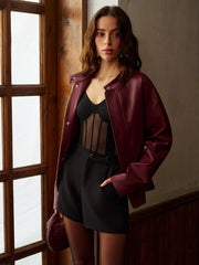 Sheer-Detail Jersey Bodysuit