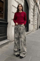 Loose Hip Hop Washed Tree Camo Jeans