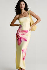 Tube Print Slim Vacation Dress
