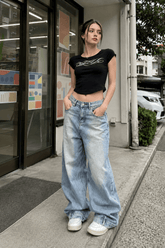 Loose Fit Reverse Pocket Jeans