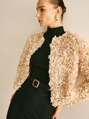 Flower Crew Neck Blazer