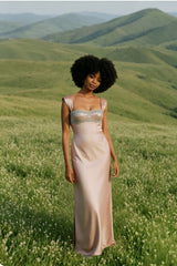 Patchwork Rhinestone Ruched Elegant Maxi Dress