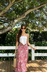 Boho Print A-Line Maxi Skirt
