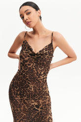 Leopard Print Floor Length Maxi Dress