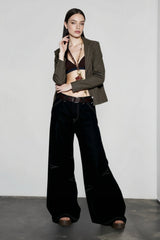 Wide-Leg Drapey Jeans