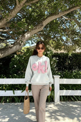 3D OK Letter Print Hoodie