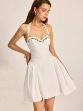 Tie Neck Floral Corset Dress