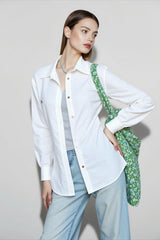 Linen Blend Embroidered Blouse