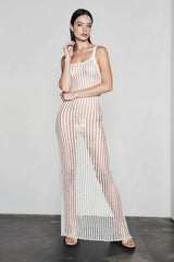 Knit Open Back Maxi Cover Up Vacation Dress