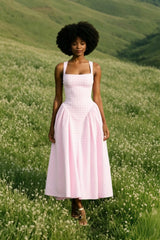 Gingham Backless Slip Birthday Dress