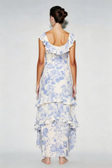 Elegant Ruffle Floral Dress