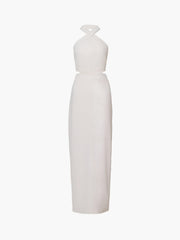 Crisscross Cutout Halter Split Knit Long Dress