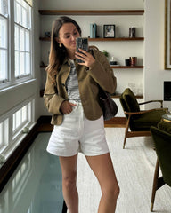 Suede Effect Soft Button Lapel Jacket