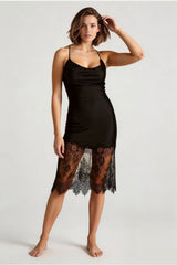 Lace Bandage Backless Strap Midi Dress