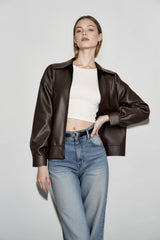 Relaxed Fit Motorcycle Style Jacket