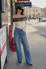 Sexy Asymmetric Fuzzy Off Shoulder Long Sleeve Tee