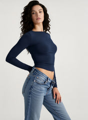 Y2K Cutout Backless Slim Long Sleeve Crop Top