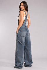 Low Rise Wide Leg Overall Jeans