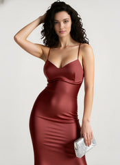 Back Tie Spaghetti Strap Formal Dress