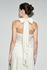 French Waist Tie Maxi Prom Dress