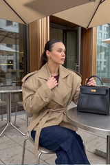 Fashionable Belted Trench Jacket