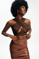 Cut Out Cross Wrap Tank Top