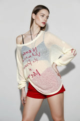 Slouchy One Shoulder Mesh Cover Up