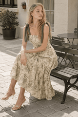 Spaghetti Strap Floral Maxi Boho Dress