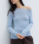 Wool-Blend Hem Knit Top