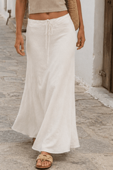 Drawstring High Waist Bodycon Midi Skirt