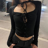 Nevah Long Sleeve Top Black